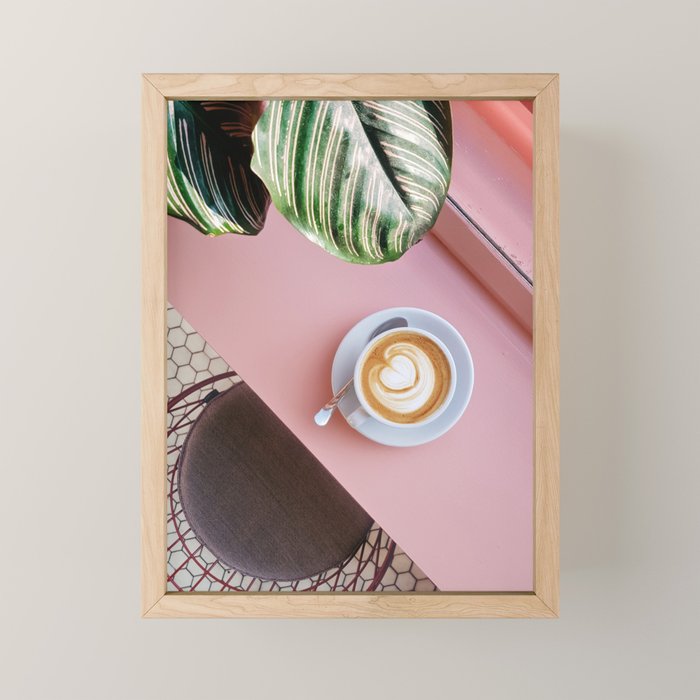 Pink Latte Coffee Shop Mini Art Print