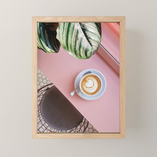 Pink Latte Coffee Shop Mini Art Print