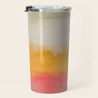 Colorful Layers / Horizontal Watercolor Stripes Travel Mug Gallery Image 3