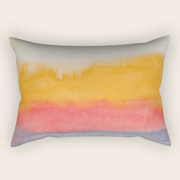 Colorful Layers / Horizontal Watercolor Stripes Rectangular Pillow Gallery Image 1