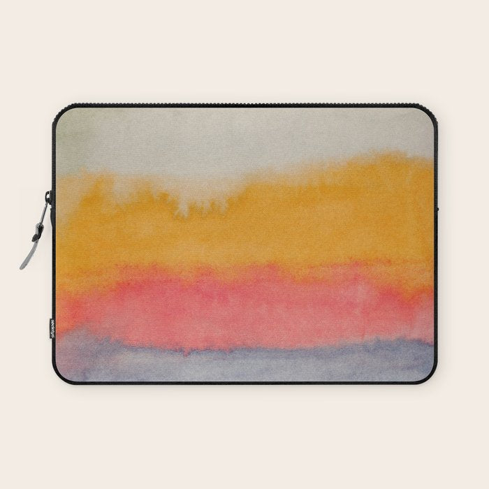Colorful Layers / Horizontal Watercolor Stripes Laptop Sleeve Gallery Image 1