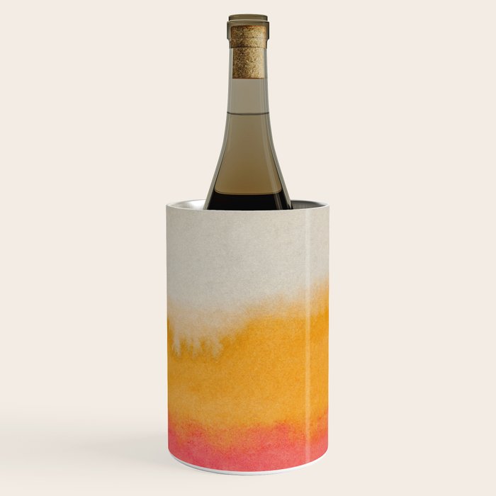 Colorful Layers / Horizontal Watercolor Stripes Wine Chiller Gallery Image 1