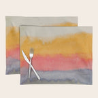 Colorful Layers / Horizontal Watercolor Stripes Placemat Gallery Image 1