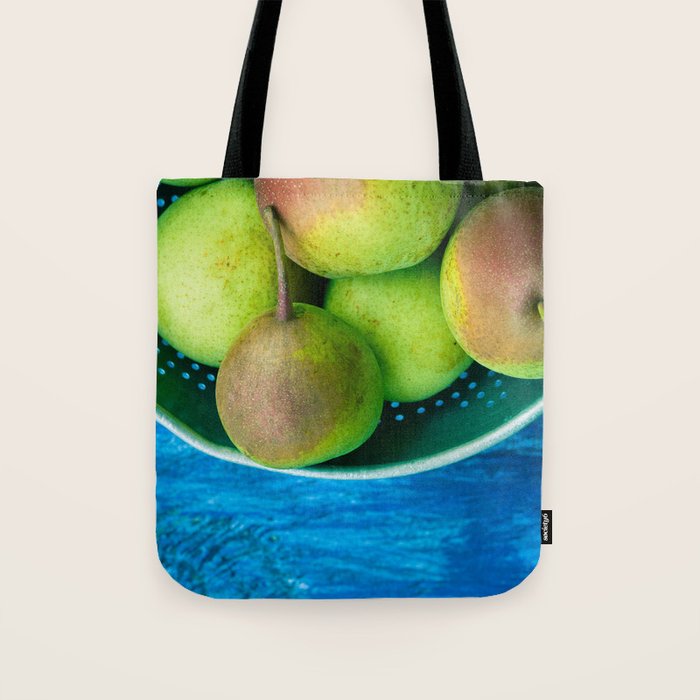Pears on a Blue Table Tote Bag Gallery Image 1