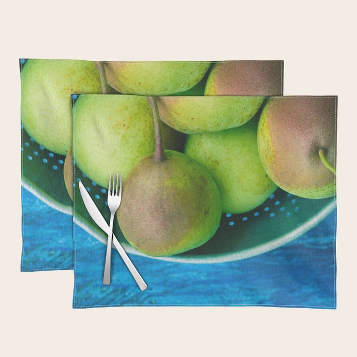 Pears on a Blue Table Placemat Gallery Image 1