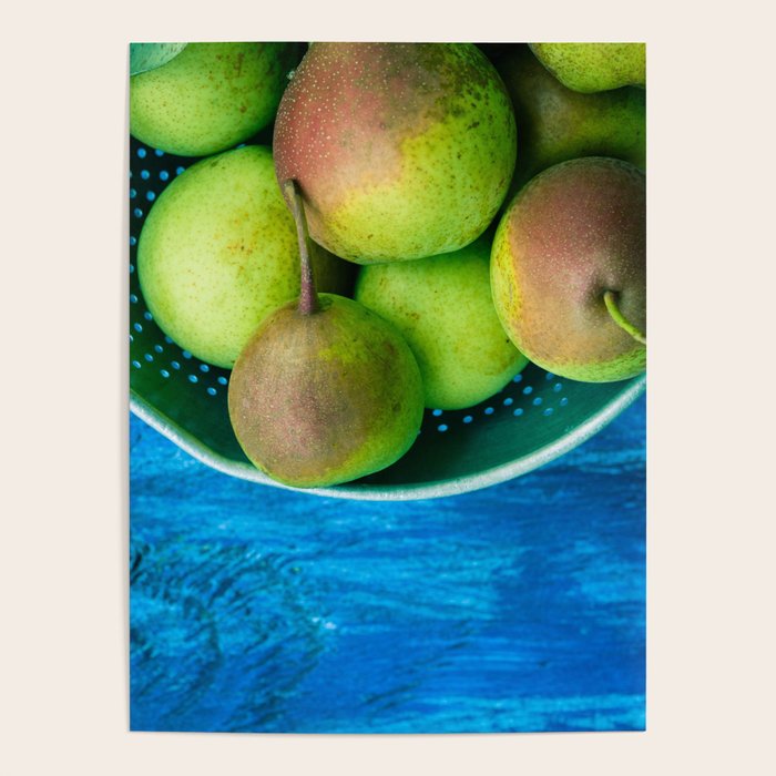 Pears on a Blue Table Poster Gallery Image 4
