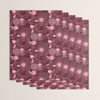 Forest Full of Wild Mushrooms in Burgundy & Peach Wrapping Paper Gallery Image 3