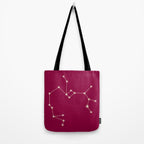 Sagittarius Zodiac Star Constellation Line Art Magenta Pink Tote Bag Gallery Image 2