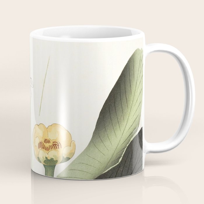 Dragonfly on Lotus Flower - Vintage Japanese woodblock print art Coffee Mug Gallery Image 1