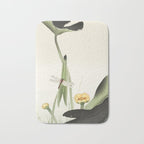 Dragonfly on Lotus Flower - Vintage Japanese woodblock print art Bath Mat Gallery Image 1