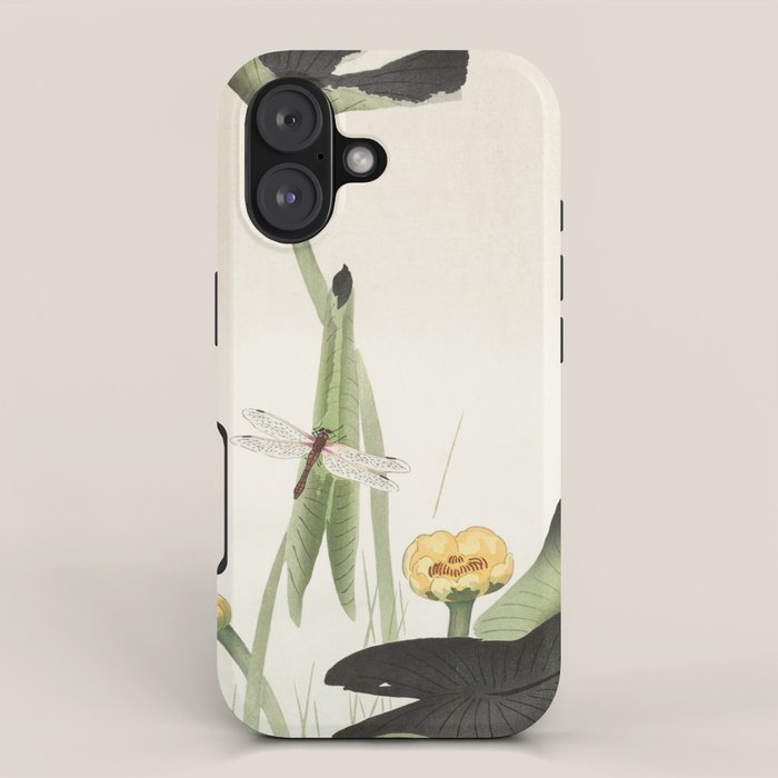 Dragonfly on Lotus Flower - Vintage Japanese woodblock print art iPhone Case Gallery Image 1