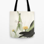 Dragonfly on Lotus Flower - Vintage Japanese woodblock print art Tote Bag Gallery Image 1