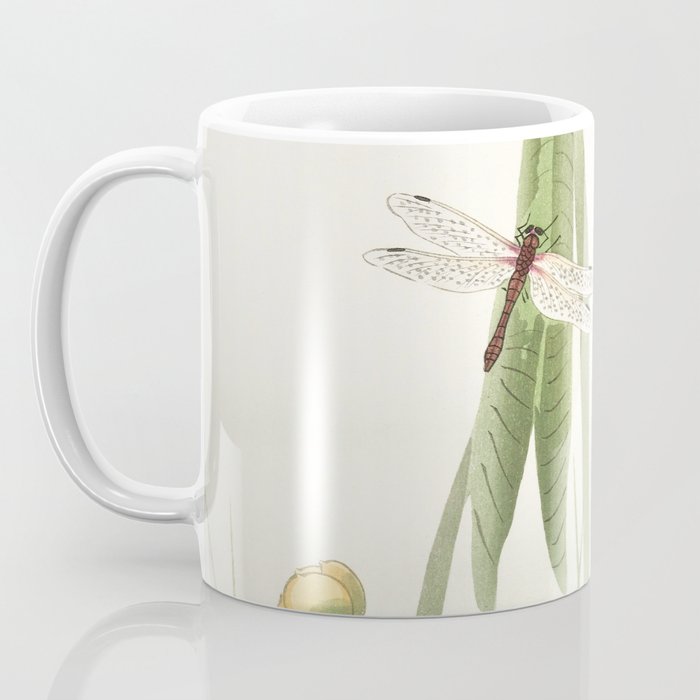 Dragonfly on Lotus Flower - Vintage Japanese woodblock print art Coffee Mug Gallery Image 3