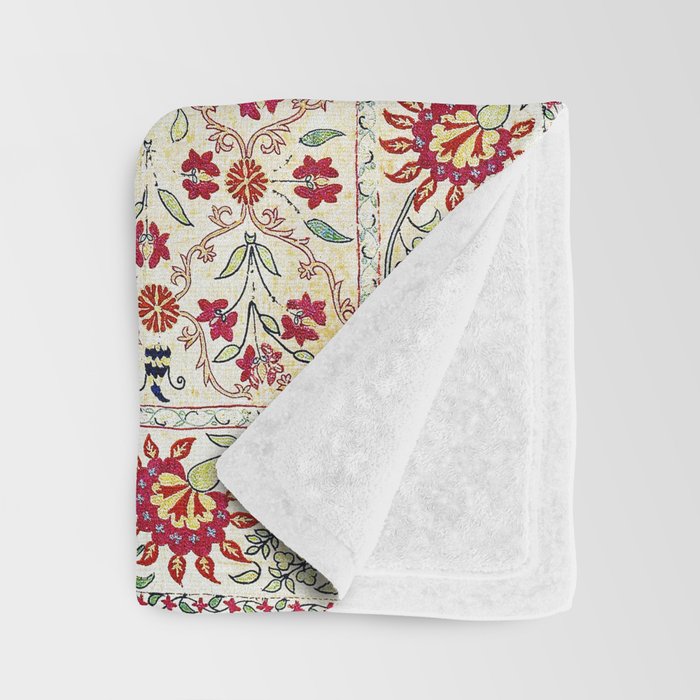 Ura Tube Suzani Uzbekistan Embroidery Print Throw Blanket Gallery Image 3