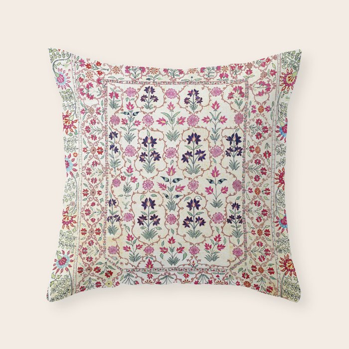 Ura Tube Suzani Uzbekistan Embroidery Print Throw Pillow Gallery Image 1