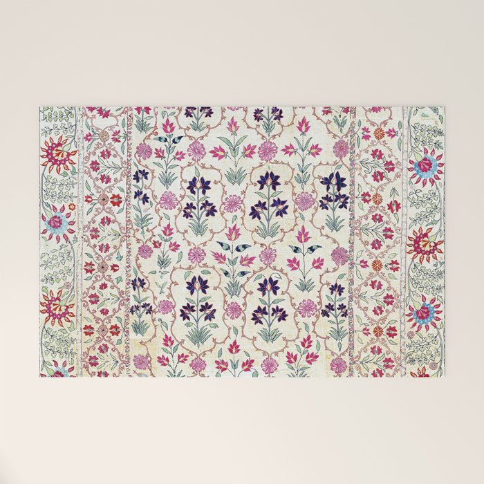 Ura Tube Suzani Uzbekistan Embroidery Print Welcome Mat Gallery Image 1