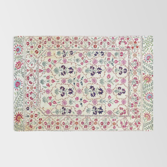 Ura Tube Suzani Uzbekistan Embroidery Print Rug Gallery Image 2