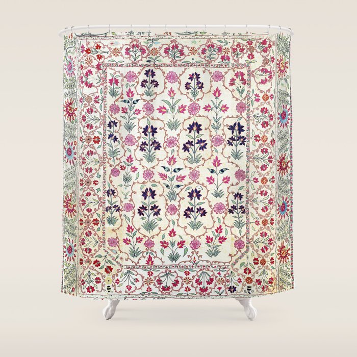 Ura Tube Suzani Uzbekistan Embroidery Print Shower Curtain Gallery Image 1