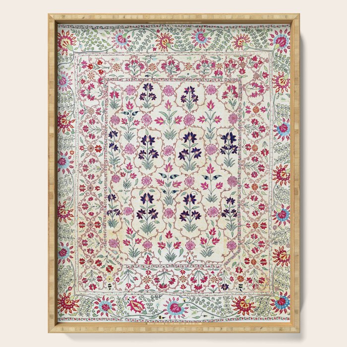 Ura Tube Suzani Uzbekistan Embroidery Print Serving Tray Gallery Image 1