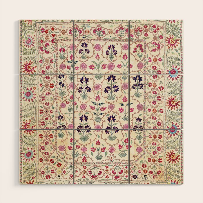 Ura Tube Suzani Uzbekistan Embroidery Print Wood Wall Art Gallery Image 1
