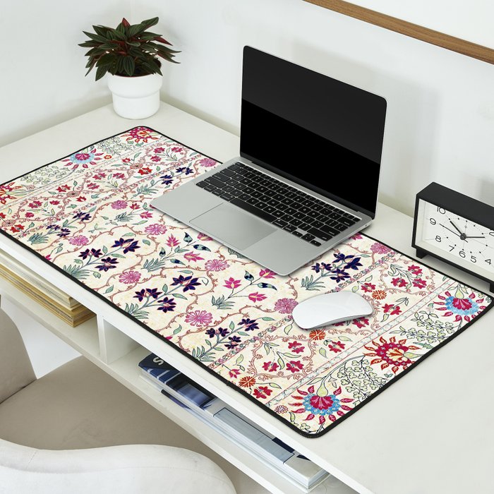 Ura Tube Suzani Uzbekistan Embroidery Print Desk Mat Gallery Image 2