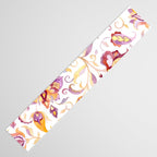 Exotic Oriental Chintz Peach Pink Floral Pattern Table Runner Gallery Image 3