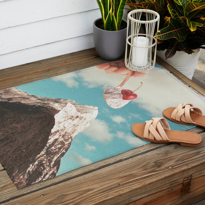 Sundae Summit - Cherry Ice cream Mountain Peak  Outdoor Rug Gallery Image 2