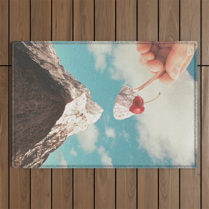 Sundae Summit - Cherry Ice cream Mountain Peak  Outdoor Rug Gallery Image 1