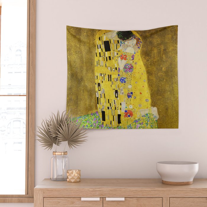 The Kiss, Gustav Klimt Wall Tapestry Gallery Image 2