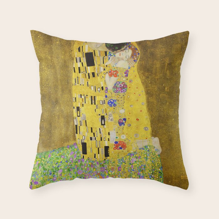 The Kiss, Gustav Klimt Throw Pillow Gallery Image 6