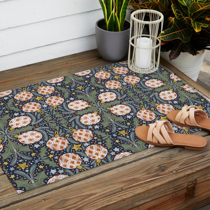 Yuletide Ornament Bliss Outdoor Rug Gallery Image 2