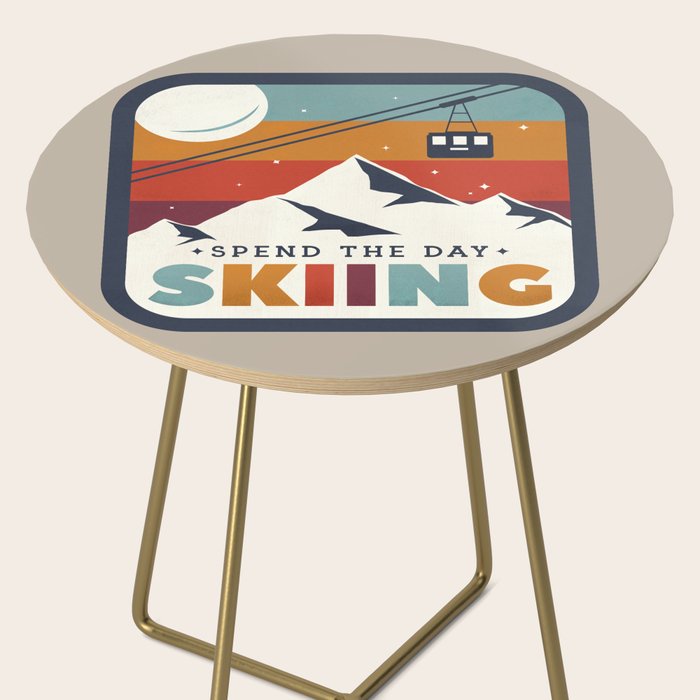 Spend The Day Skiing-Ski Badge Side Table Gallery Image 2
