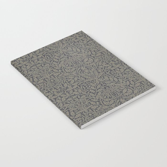 William Morris Acorn Pure Charcoal Gilver Notebook Gallery Image 1