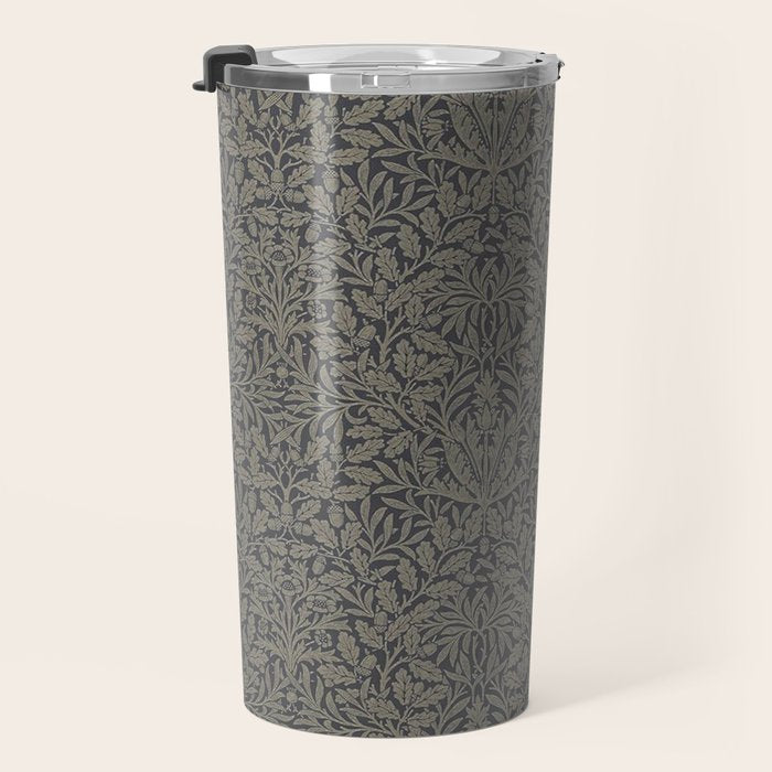 William Morris Acorn Pure Charcoal Gilver Travel Mug Gallery Image 3