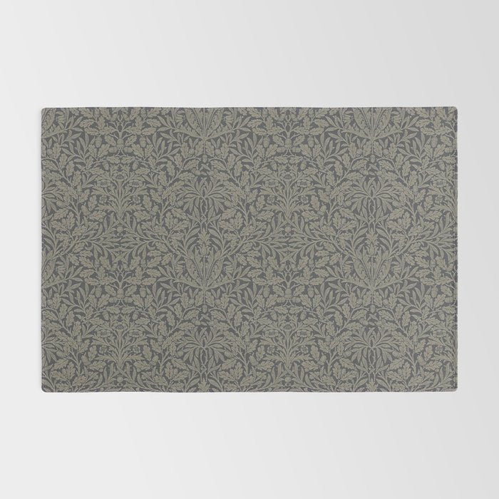 William Morris Acorn Pure Charcoal Gilver Rug Gallery Image 2