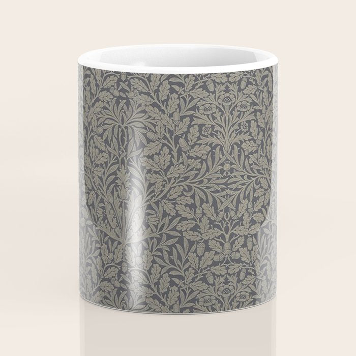 William Morris Acorn Pure Charcoal Gilver Coffee Mug Gallery Image 4