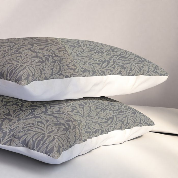 William Morris Acorn Pure Charcoal Gilver Pillow Sham Gallery Image 3