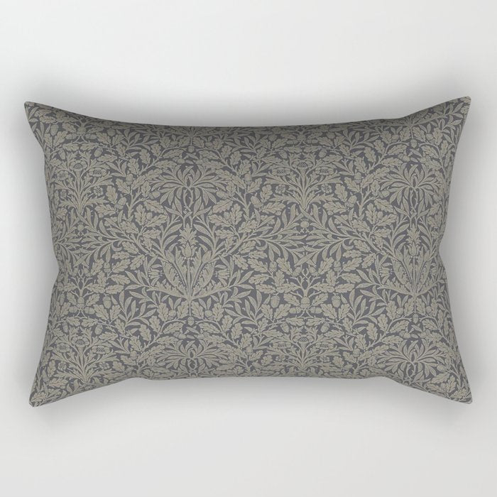 William Morris Acorn Pure Charcoal Gilver Rectangular Pillow Gallery Image 1