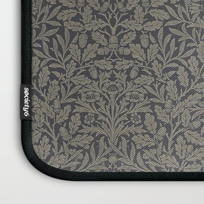 William Morris Acorn Pure Charcoal Gilver Laptop Sleeve Gallery Image 3