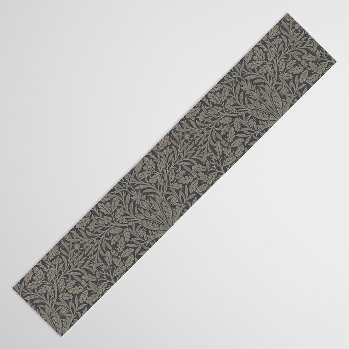 William Morris Acorn Pure Charcoal Gilver Table Runner Gallery Image 3