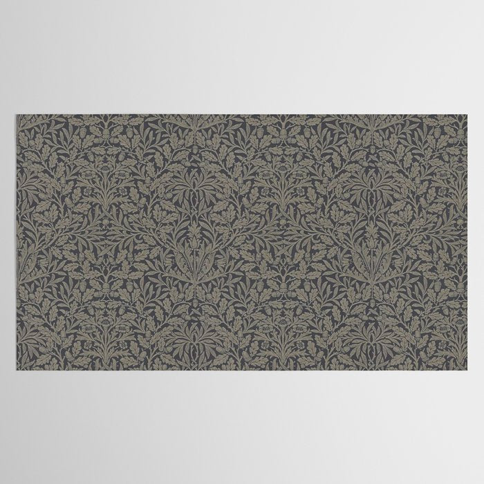 William Morris Acorn Pure Charcoal Gilver Tablecloth Gallery Image 2
