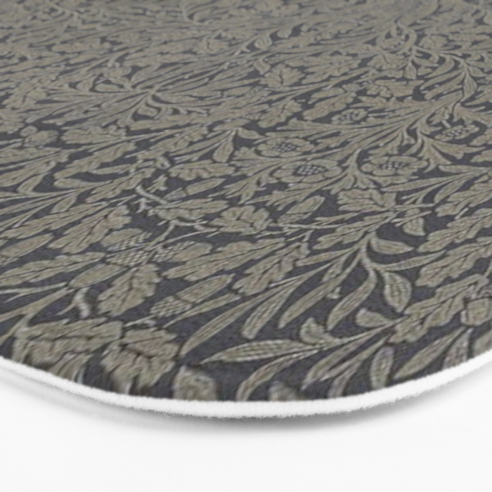 William Morris Acorn Pure Charcoal Gilver Bath Mat Gallery Image 3