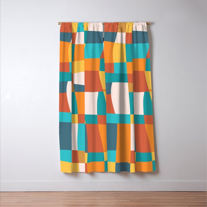 Geometric Checkered Prints Window Curtain Gallery Image 3