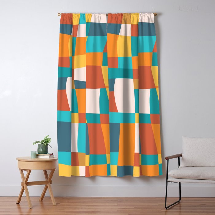 Geometric Checkered Prints Window Curtain Gallery Image 1
