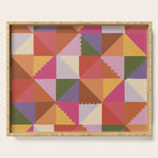 Pink triangles Serving Tray Gallery Image 1