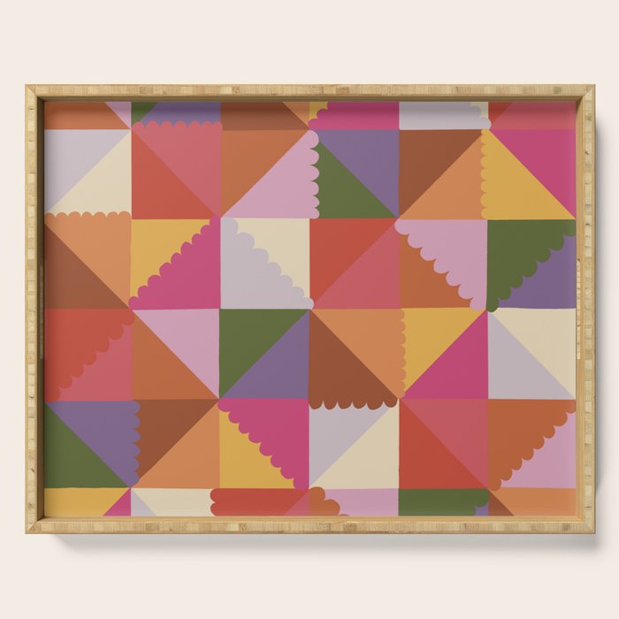 Pink triangles Serving Tray Gallery Image 1