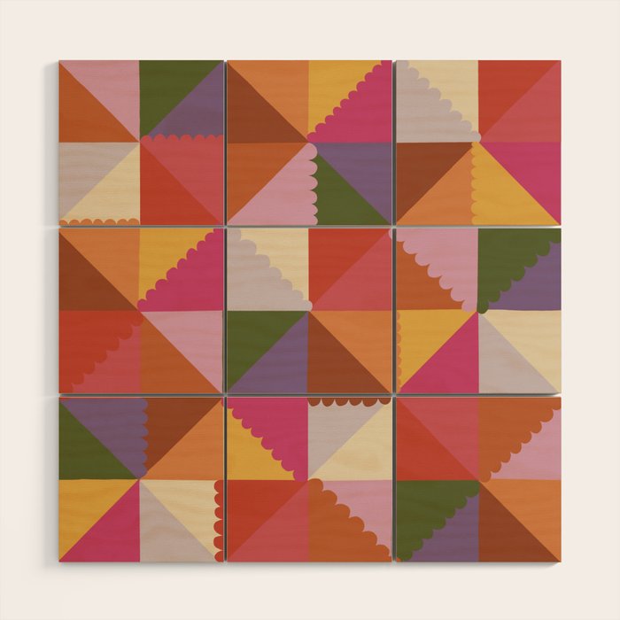 Pink triangles Wood Wall Art Gallery Image 1
