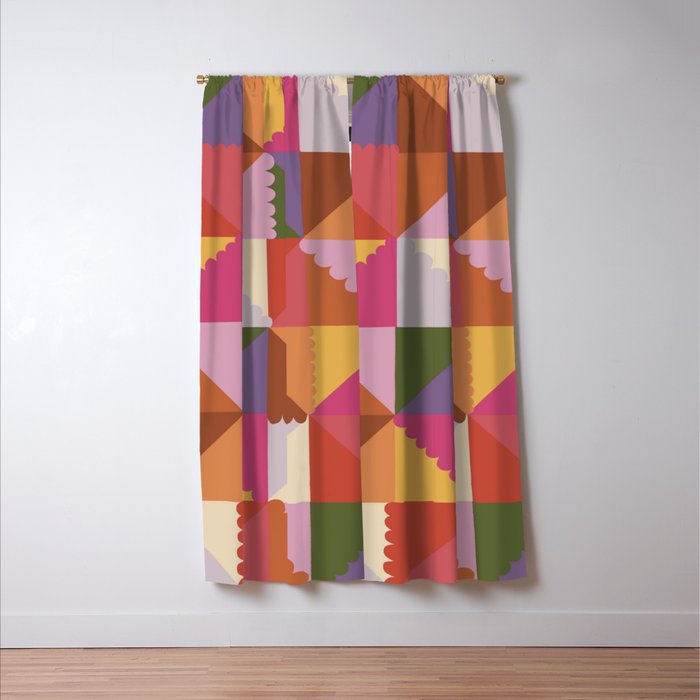 Pink triangles Window Curtain Gallery Image 3