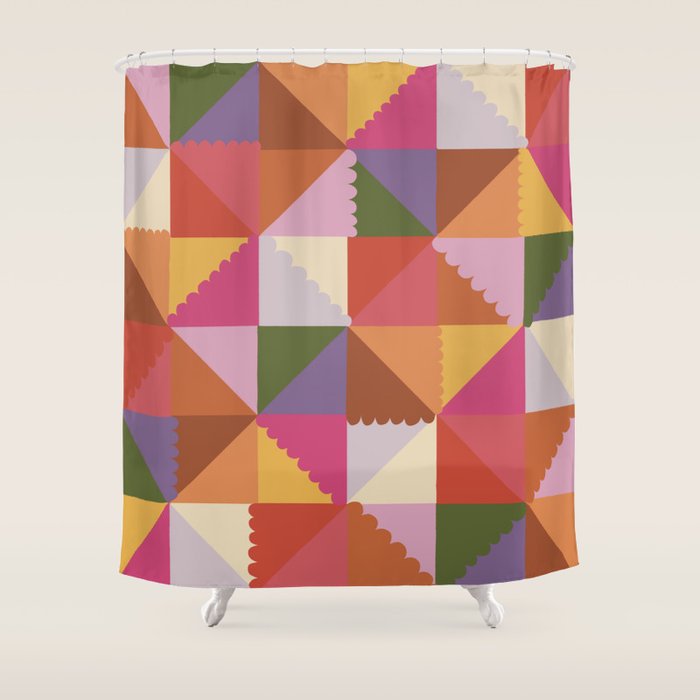 Pink triangles Shower Curtain Gallery Image 1