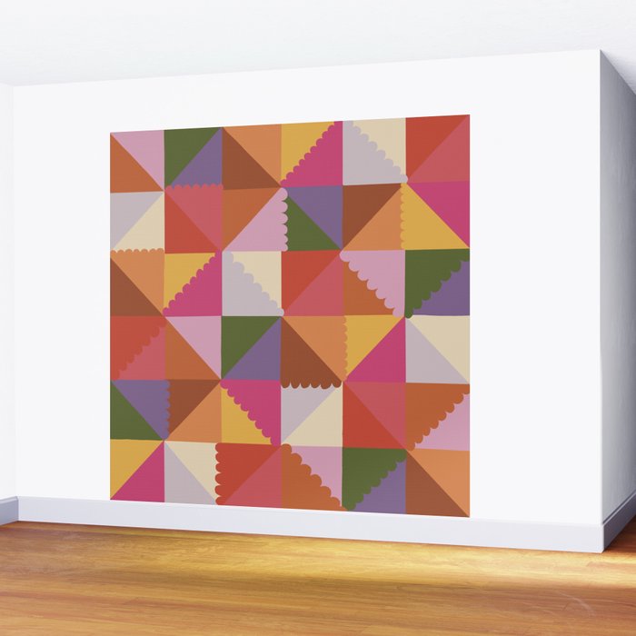 Pink triangles Wall Mural Gallery Image 2